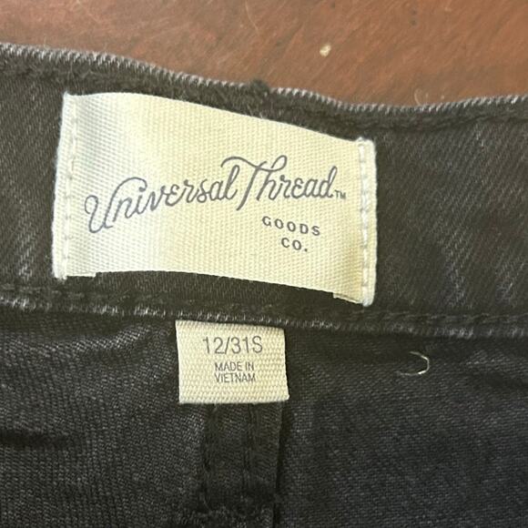 Universal Thread Jeans Womens 12S Short Black Vintage Straight Stretch Jeans NEW - Picture 3 of 16